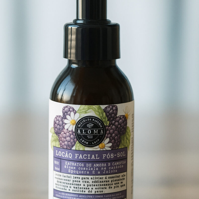 Loção Facial Pós Sol 60ml | ALOE VERA | ÓLEOS DE JOJOBA E ROSA MOSQUETA 60 ml